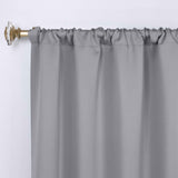 Solid Room Darkening Rod Pocket Blackout Curtain Panels, Set of 2