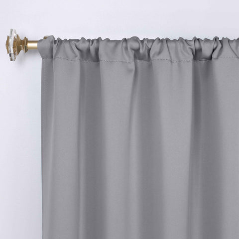 Blackout Window Curtains Solid Room Darkening Rod Pocket Set of 2