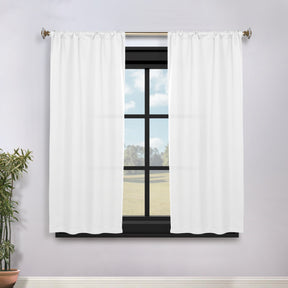 Solid Room Darkening Rod Pocket Blackout Curtain Panels, Set of 2