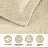 Lightweight Cotton Bedspread Sets 3-Piece Diamond Jacquard Matelassé