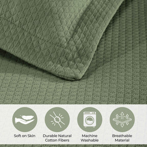 Solitaire Jacquard Matelassé Cotton Diamond Solitaire Bedspread Set