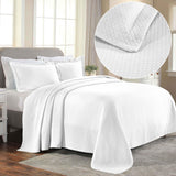 Lightweight Cotton Bedspread Sets 3-Piece Diamond Jacquard Matelassé