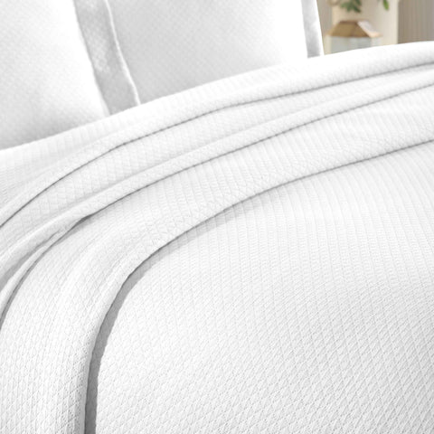 Lightweight Cotton Bedspread Sets 3-Piece Diamond Jacquard Matelassé