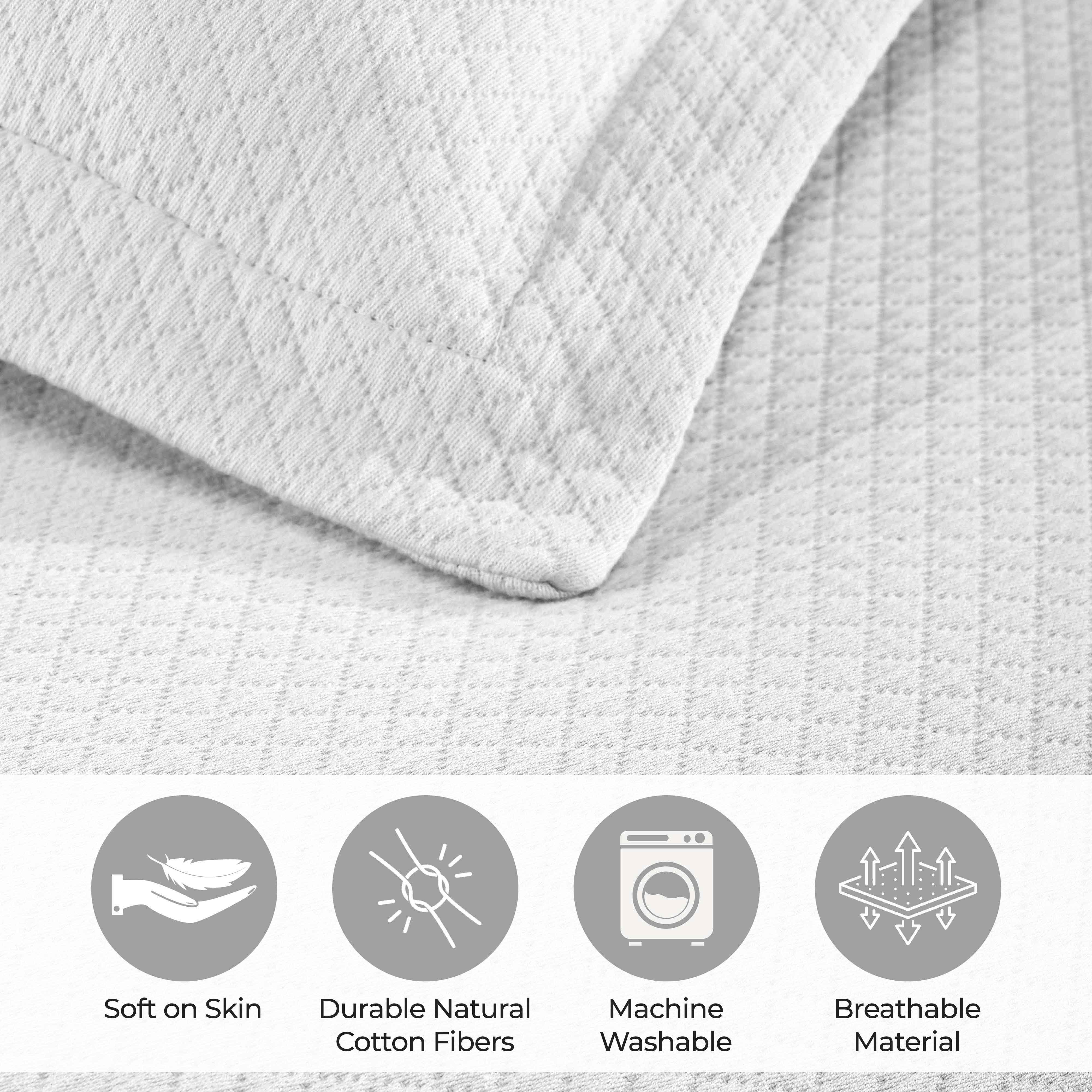 Solitaire Jacquard Matelassé Cotton Diamond Solitaire Bedspread Set