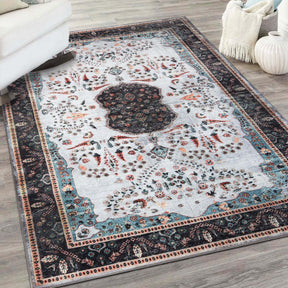 Sparrow Classic Medallion Washable Indoor Area Rug or Runner