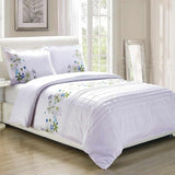 Spring Blooms Cotton Floral Embroidered Traditional Duvet Cover Set