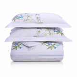 Spring Blooms Cotton Floral Embroidered Traditional Duvet Cover Set