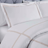 Spring Blooms Cotton Two-Line Embroidered 3 Piece Duvet Cover Set