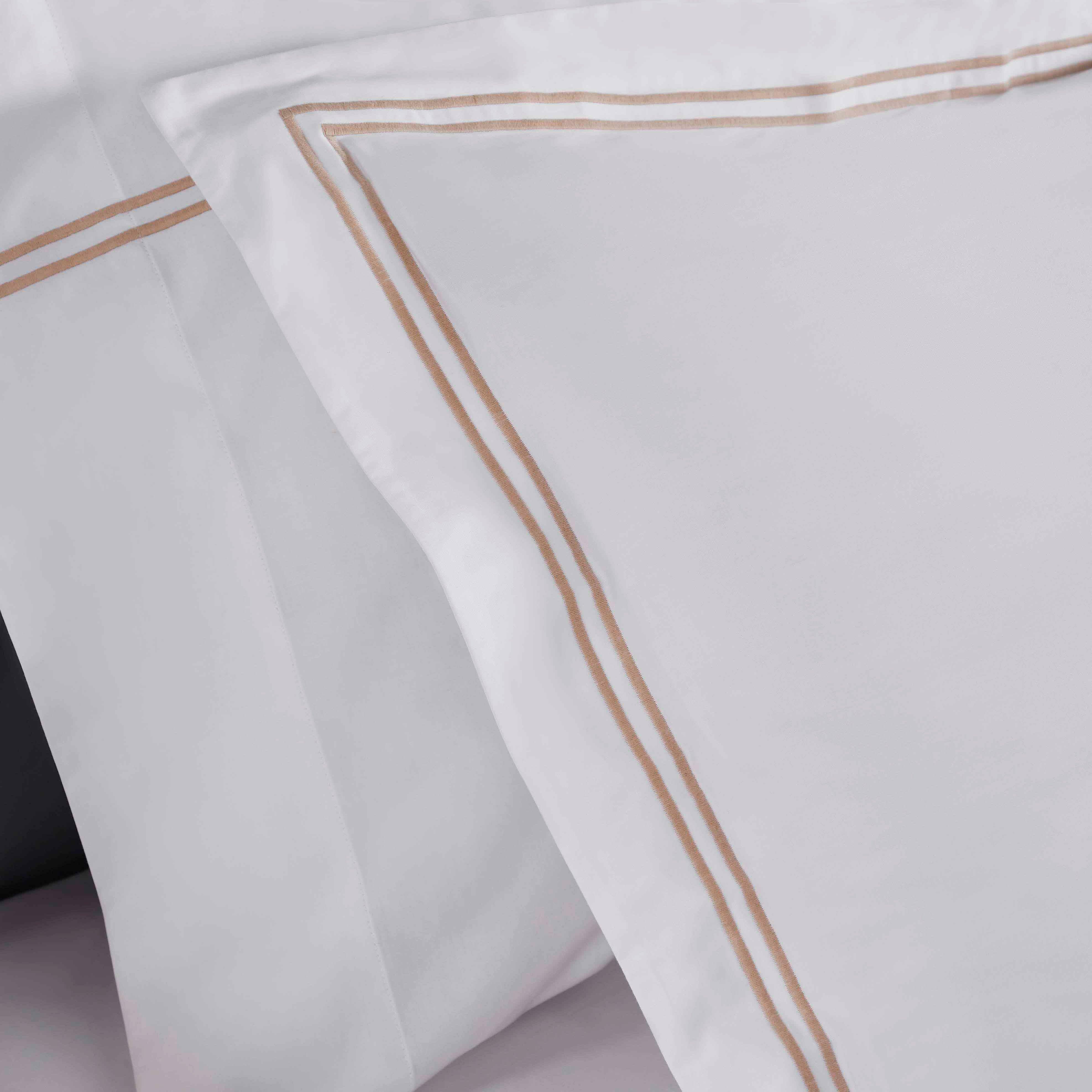 Spring Blooms Cotton Two-Line Embroidered 3 Piece Duvet Cover Set