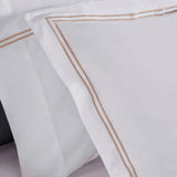 100% Cotton Two-Line Embroidered Duvet Cover Set