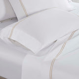 100% Cotton Bed Sheet Set Two-Line Embroidered Deep Pocket Spring Blooms