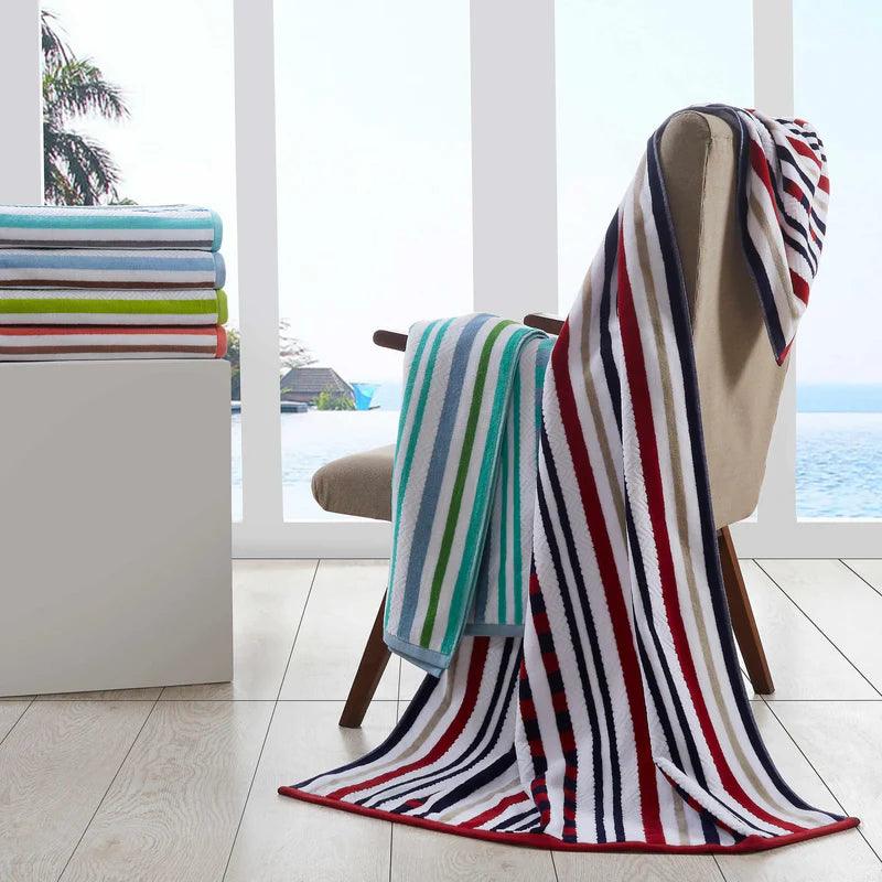 Stripe Oversized Cotton Beach Towel Set of 2 Piece