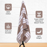 Striped Oversized Cotton Beach Towel Set of 2, 4, or 6 Piece