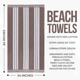 Striped Oversized Cotton Beach Towel Set of 2, 4, or 6 Piece