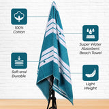 Striped Oversized Cotton Beach Towel Set of 2, 4, or 6 Piece