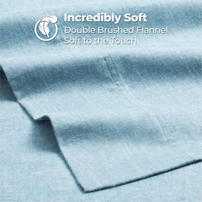 Superior Melange Flannel Cotton Two-Toned Fuzzy Pillowcases, Set of 2