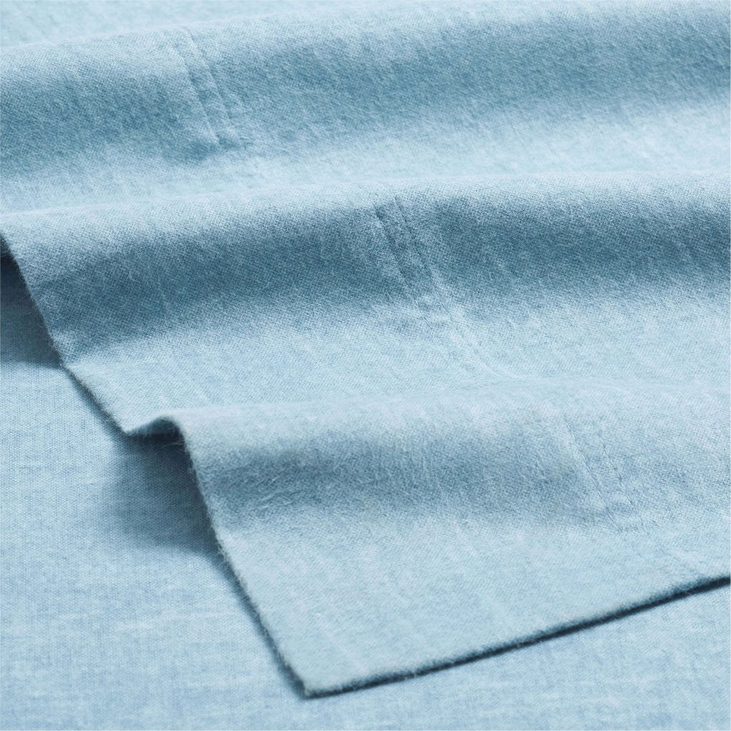 Superior Melange Flannel Cotton Two-Toned Fuzzy Pillowcases, Set of 2