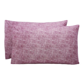 Superior Melange Flannel Cotton Two-Toned Fuzzy Pillowcases, Set of 2