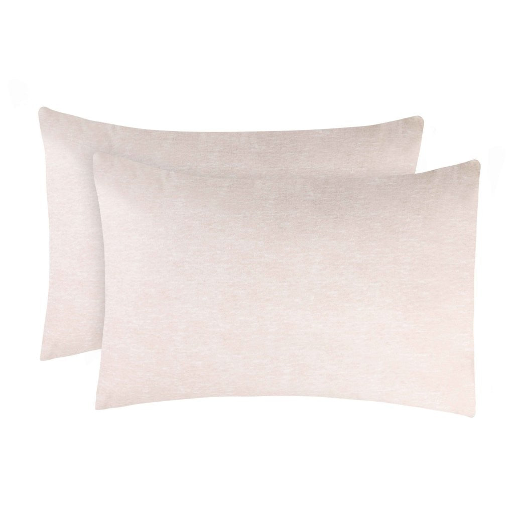 Superior Melange Flannel Cotton Two-Toned Fuzzy Pillowcases, Set of 2
