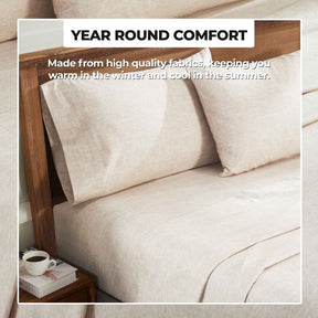 Superior Melange Flannel Cotton Two-Toned Fuzzy Pillowcases, Set of 2