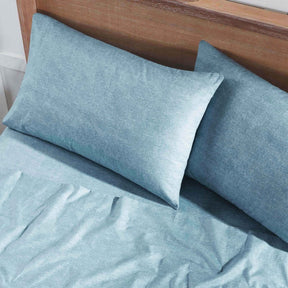Superior Melange Flannel Cotton Two-Toned Fuzzy Pillowcases, Set of 2