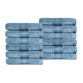 Superior Premium Turkish Cotton 12-Piece Face Towel Set