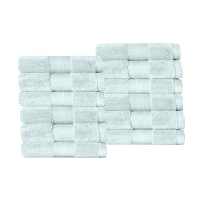 Superior Premium Turkish Cotton 12-Piece Face Towel Set