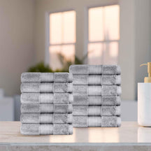 Superior Premium Turkish Cotton 12-Piece Face Towel Set