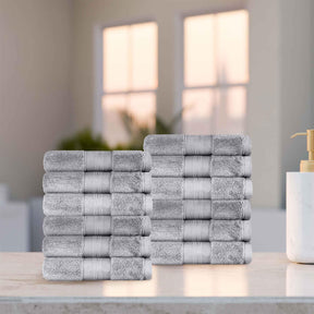 Superior Premium Turkish Cotton 12-Piece Face Towel Set
