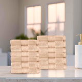 Superior Premium Turkish Cotton 12-Piece Face Towel Set