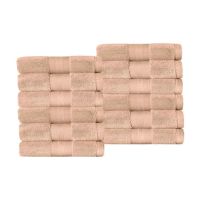 Superior Premium Turkish Cotton 12-Piece Face Towel Set