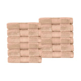 Superior Premium Turkish Cotton 12-Piece Face Towel Set