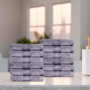 Superior Premium Turkish Cotton 12-Piece Face Towel Set