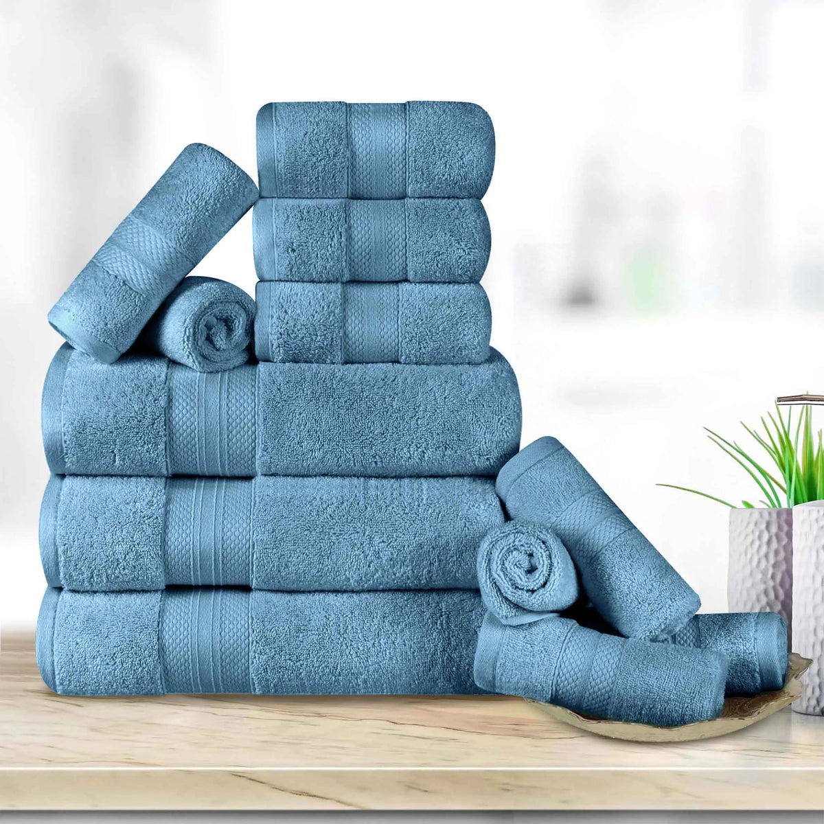 Superior Premium Turkish Cotton Assorted 12-Piece Towel Set