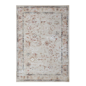 Swan Floral Scroll Non-Slip Washable Indoor Area Rug or Runner Rug