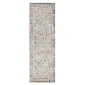 Swan Floral Scroll Non-Slip Washable Indoor Area Rug or Runner Rug