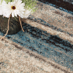 Taia Abstract Striped Indoor Area Rugs or Runner Rug