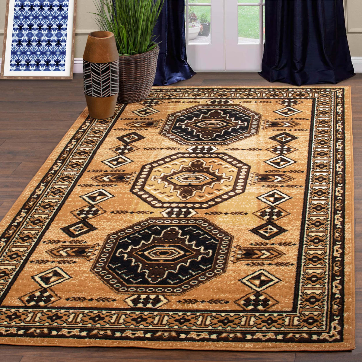 Takeo Southwestern Aztec Geometric Indoor Area Rug