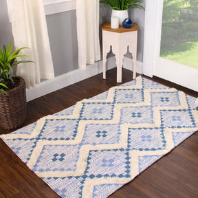 Taluah Cotton Wool Blend Geometric Indoor Area Rug Or Door Mat