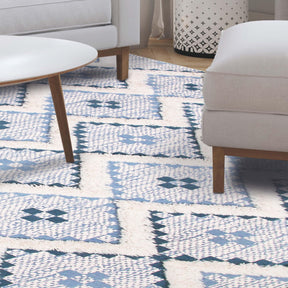 Taluah Cotton Wool Blend Geometric Indoor Area Rug Or Door Mat