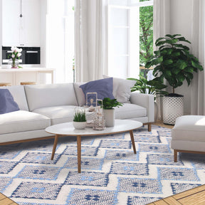 Taluah Cotton Wool Blend Geometric Indoor Area Rug Or Door Mat