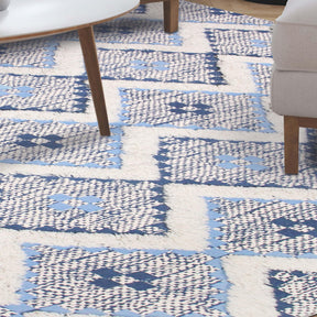 Taluah Cotton Wool Blend Geometric Indoor Area Rug Or Door Mat