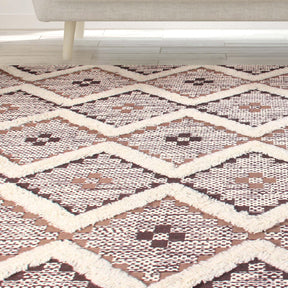 Taluah Cotton Wool Blend Geometric Indoor Area Rug Or Door Mat