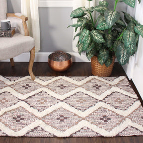 Taluah Cotton Wool Blend Geometric Indoor Area Rug Or Door Mat