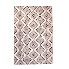 Taluah Cotton Wool Blend Geometric Indoor Area Rug Or Door Mat