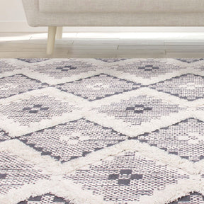 Taluah Cotton Wool Blend Geometric Indoor Area Rug Or Door Mat