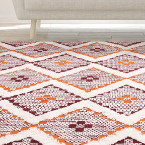 Taluah Cotton Wool Blend Geometric Indoor Area Rug Or Door Mat