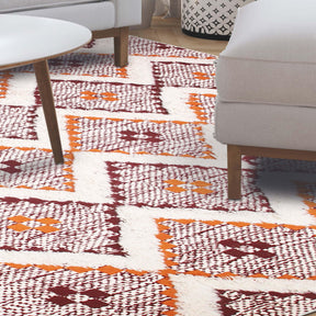 Taluah Cotton Wool Blend Geometric Indoor Area Rug Or Door Mat