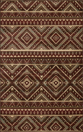 Tampa Southwestern Rustic Medallion Indoor Area Rug or Runner Rug