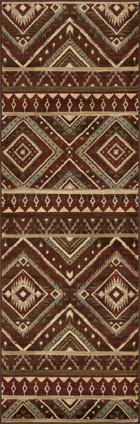 Tampa Southwestern Rustic Medallion Indoor Area Rug or Runner Rug